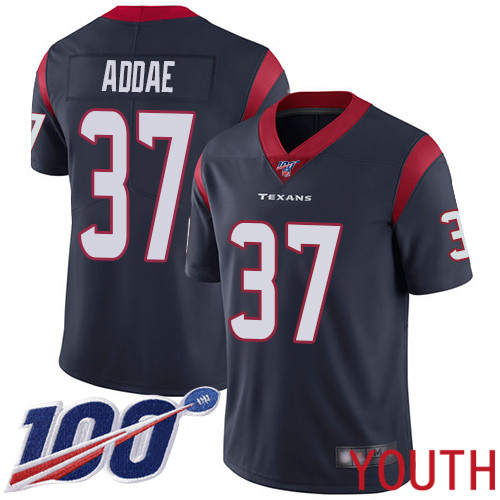 Houston Texans Limited Navy Blue Youth Jahleel Addae Home Jersey NFL Football #37 100th Season Vapor Untouchable